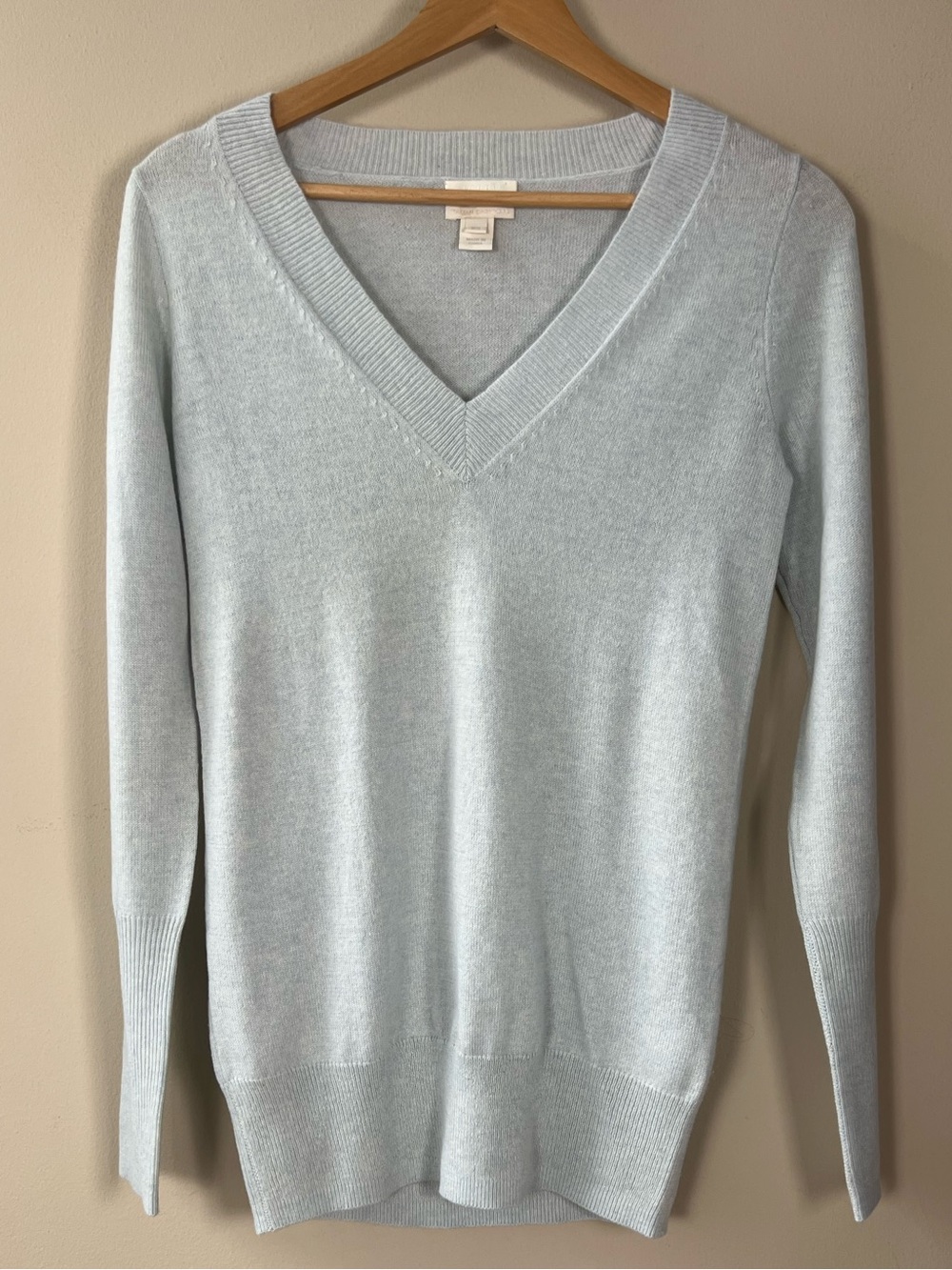 J. Crew Collection Pale Blue 100% Cashmere V-Neck Sweater Size XS